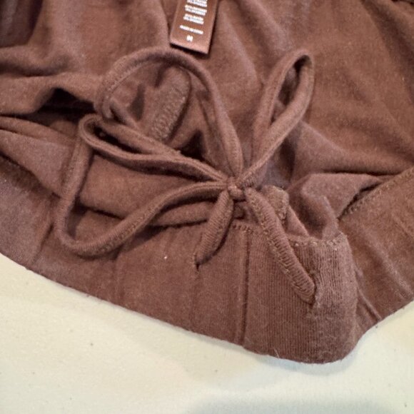 Skims Soft Stretch Pajama Sleep High Waisted Shorts Loungewear Brown Medium - Picture 5 of 6
